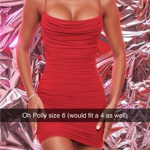 Oh Polly Scarlet Ruched Dress